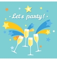 pile champagne glasses celebration vector image