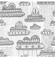 seamless pattern with rainy clouds in boho style vector image