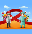 world aids day with male doctors vector image