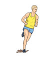 Morning Running In Forest Cross Country Trail Vector Image