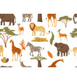 seamless pattern with african savanna animals vector image