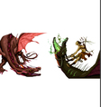 two isolated dragons vector image vector image