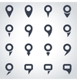 black map pointer icon set vector image vector image