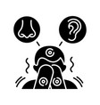 sensory sensitivity black glyph icon vector image