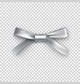 silver gift bow from satin thin tape vector image vector image