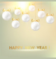 white christmas balls on golden background vector image