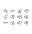 wind blow line icon air flow flat sign symbol vector image