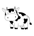 Cow Cartoon Farm Animal Isolated Icon On White Vector Image