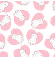 cute cats pet seamless icons pattern vector image