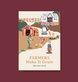 poster template with farm organic concept design vector image