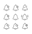 set line icons bell alarm concept vector image vector image