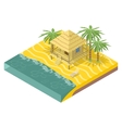beach real estate house with palm trees vector image vector image