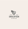 shield tech logo icon hipster vintage retro vector image