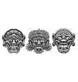 a set black and white traditional vector image vector image