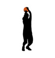 basketball player silhouette vector image