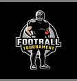 football player logo emblem american vector image