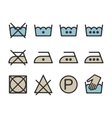 instruction laundry dry cleaning care icons vector image