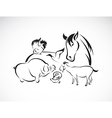 animals farm set vector image vector image