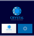 crystal logo faceted blue gem business card vector image