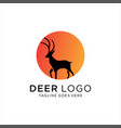 deer sunset logo icon standing lo vector image vector image