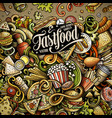 fastfood hand drawn doodles vector image vector image