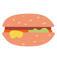 burger icon fast food symbol color hamburger vector image