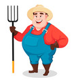 Farmer cartoon character Royalty Free Vector Image