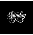 sunday day of the week handwritten white ink vector image