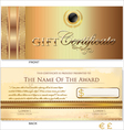 gold gift certificate template vector image