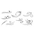 doodle wind blow gust design isolated on white vector image