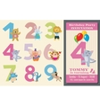 kids birthday anniversary numbers with cartoon vector image