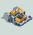 mining excavator loads coal in a dump truck vector image