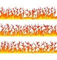 seamless fire flames line set vector image