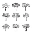 black shape tree with leaves vector image