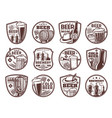 brewery and craft beer icons bar pub alcohol vector image vector image