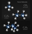 Propane ethane methane vector image