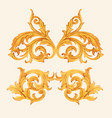 golden baroque rich luxury elements vector image