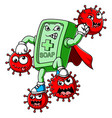 soap superhero fight coronavirus vector image