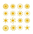 yellow summer sun symbols vector image vector image
