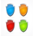 empty metal shields icons vector image