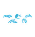 blue water splashes as aqua motion with drops vector image vector image