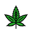 cannabis plant leaf hemp color icon vector image
