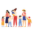 mothers and kids female friends with children vector image vector image