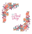 floral corner with flowers berries and butterfly vector image