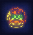 hot dog neon sign vector image
