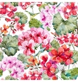 watercolor geranium pattern vector image