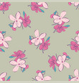 branches with flowers drawing bloom in pink vector image vector image