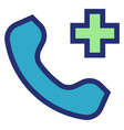 medical emergency line color icon healthcare call vector image vector image