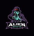 alien mafia mascot logo design vector image