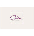 beauty handwriting skin care cosmetic logo vector image vector image